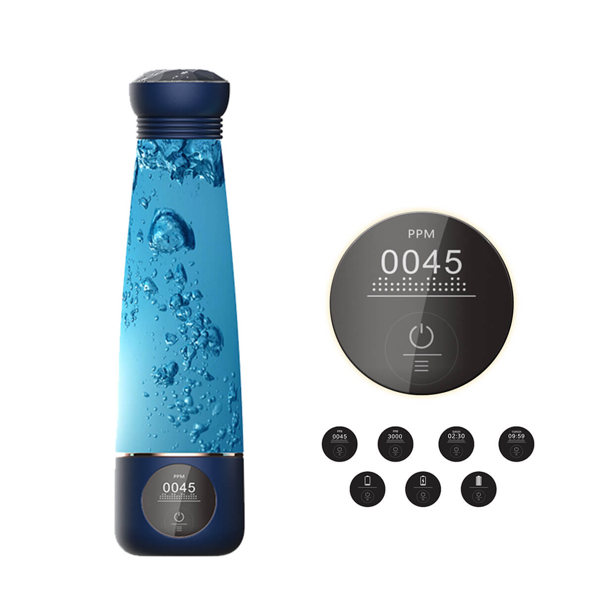 Hydrogen-rich water bottle with hydrogen content of 1000ppb or more.